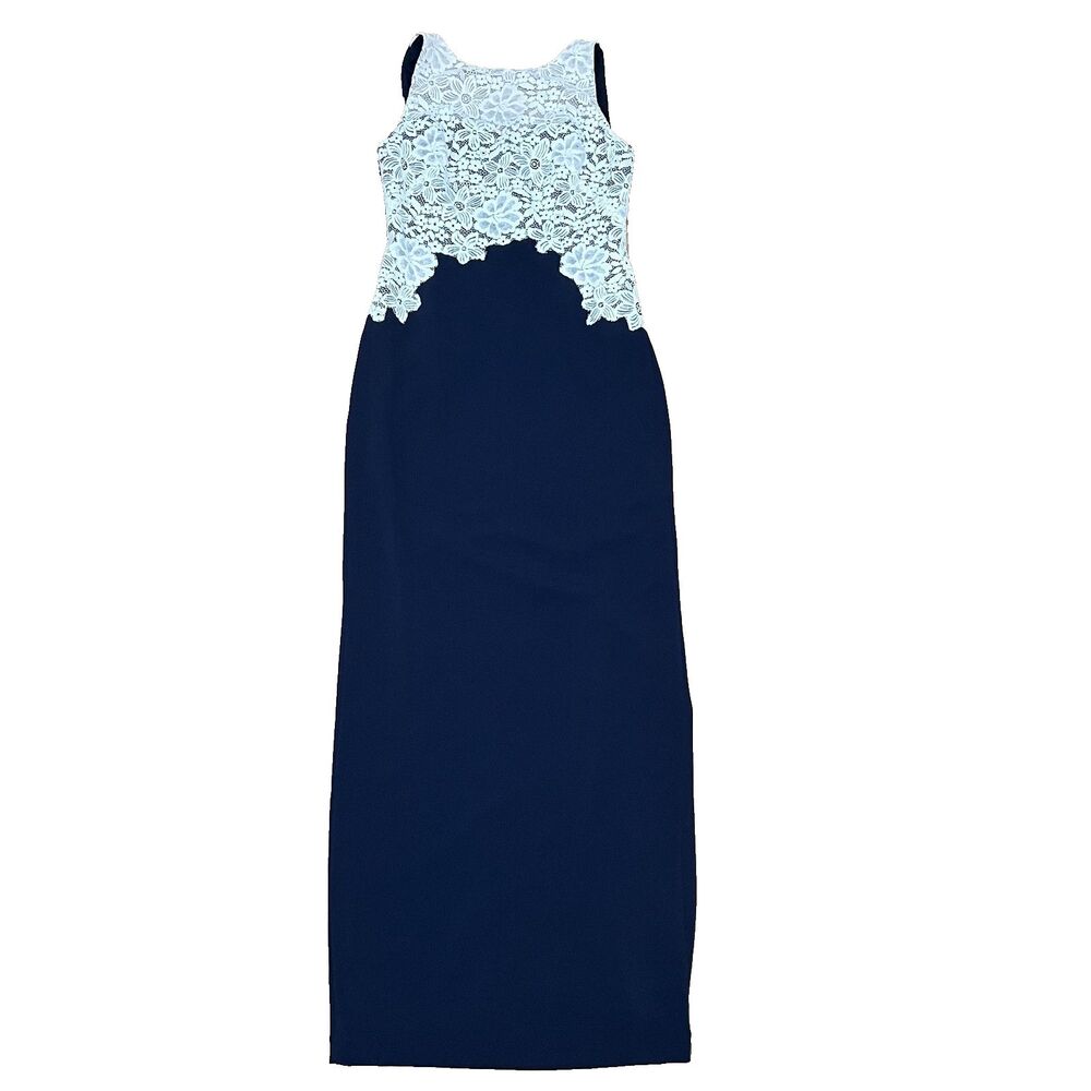 Lauren Ralph Lauren Dress Womens 4 Midi Sheath Lace Sleeveless Elegant Formal